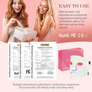 Led Face Mask Light Therapy,Red Light Therapy for Face and Neck,7 Colors LED Facial Skin Care Mask,5 Level Brightness Adjustment,309 LED Beads Can Be Used at Home,White Green